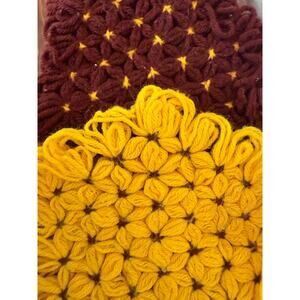 Vintage 70s Handmade Crochet Trivets Pot Holders